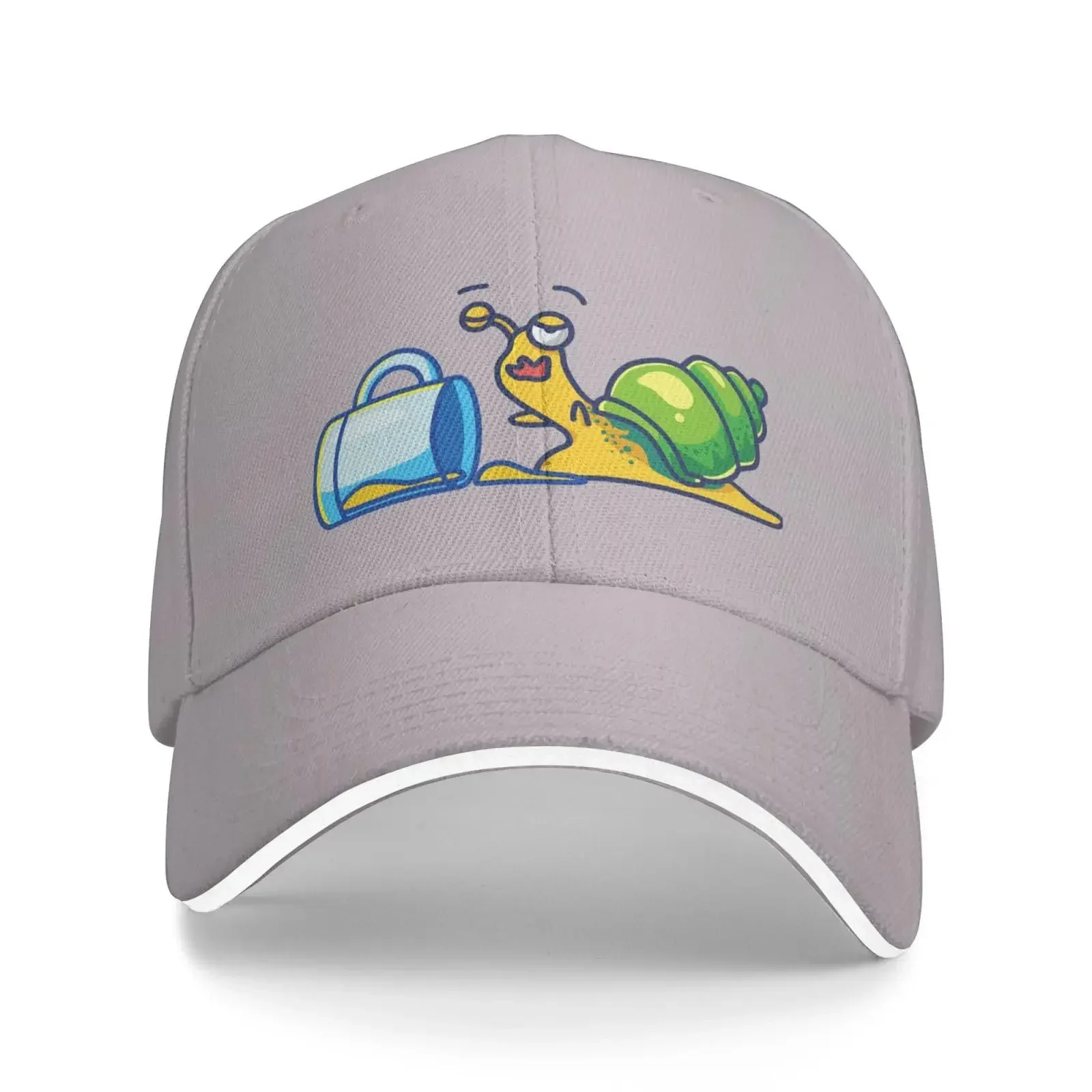 Cute Snail on Glass Baseball Cap Women Men Adjustable Truckers Sun Hats