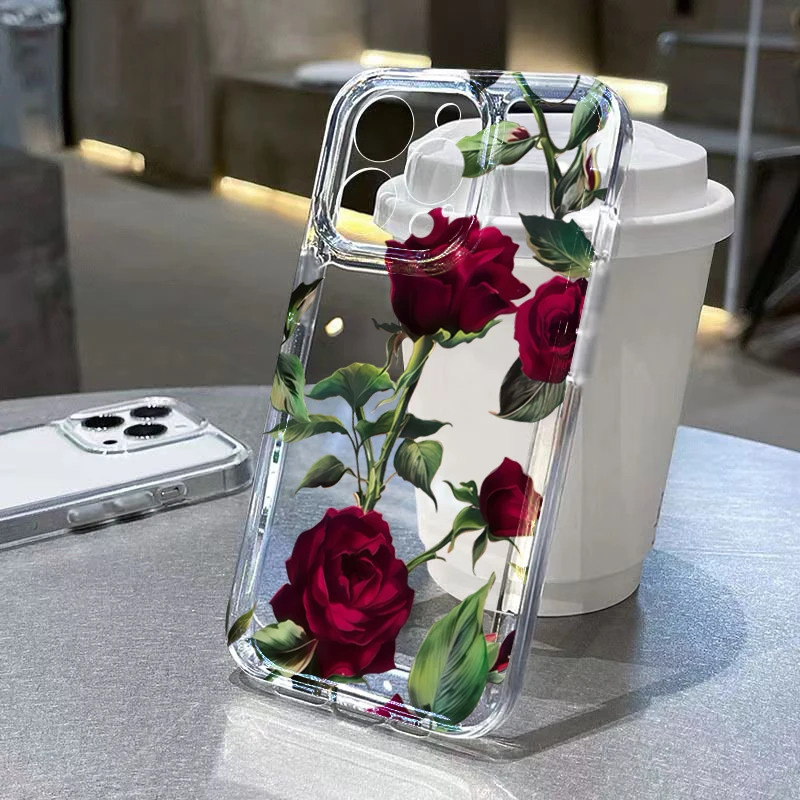 

Flower Creative Pink Rose Silicone Phone Case For Xiaomi 14T Pro 13 12 11 Lite 5G 14 13 13T 12T Poco X7 X6 X5 F6 M6 Pro F7 Cover