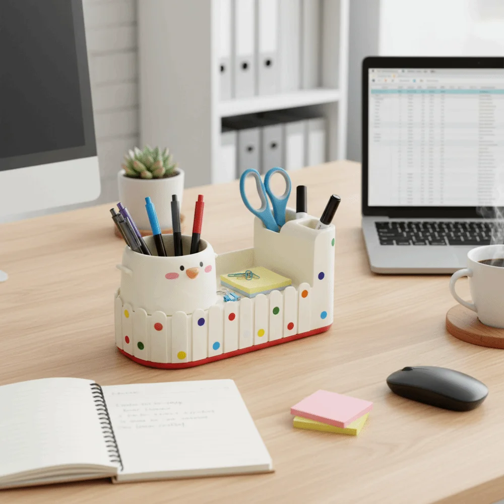 Large Capacity Pen Holder Multifunctional Multiple Compartments Desk Organizer Stationery Storage
