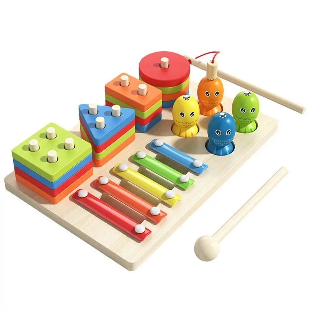 

Educational Geometric Shape Matching Game Toy Exercise Hands-on Color Sorting Wooden Geometric Stacked Toy Early Learning