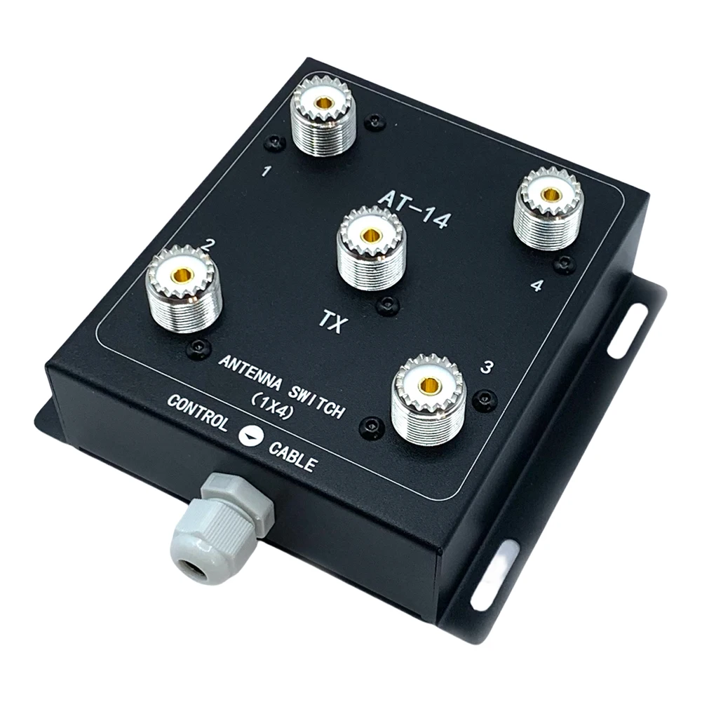 

4-Way Coax Remote Antenna Switch Antenna Signal Switch 500W PEP Antenna Splitter Switch 1.8-60MHz for Radio Stations