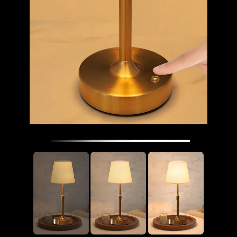 Led Cordless Night Light Rechargeable Bedside Table Lamps Touch Stepless Dimming Portable Desk Lamp for Bar Restaurant-AD23 - view 2
