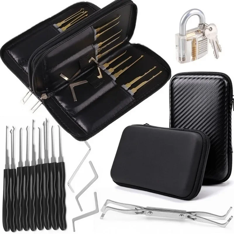 24Pcs Lock Pick Set Practice Padlock Locksmith Tools Lock Picking Training Kit for Beginner