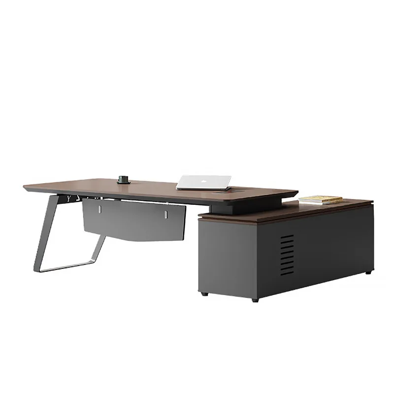 Simple modern office desk and chair combination President's desk, large desk, office new Chinese light luxury boss desk