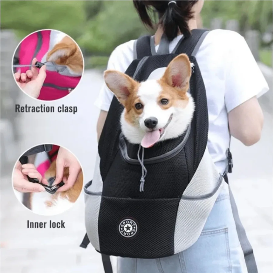 Neue Doppel Schulter Tragbare Reise Rucksack Outdoor Haustier Hund Tragetasche Haustier Hund Front