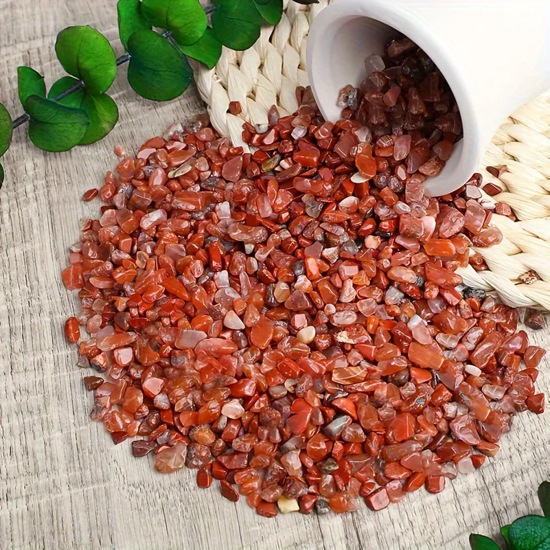 Natural Carnelian Agate Tumbled Chip Gemstones  Polished Irregular Shaped Stones for Jewelry Making