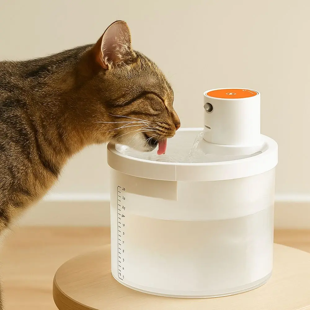 

2.2L Capacity Pet Water Fountain Motion Sensor 2 Modes Automatic Water Fountain USB Rechargeable Ultra Quiet Smart Cat Fountain