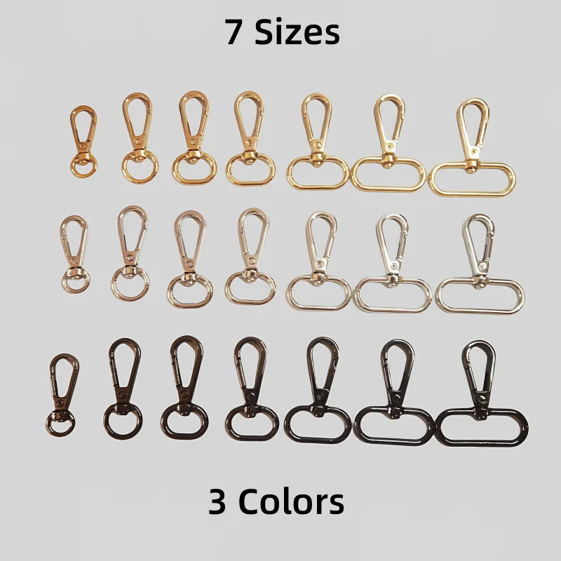 6PCS Karabinerverschluss Karabinerhaken Metall Schlüsselanhänger Haken Hund Kette Halsband Snap Bag DIY Zubehör