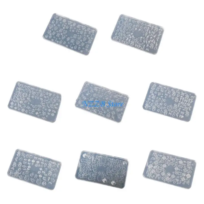 T21F أداة تصميم الأظافر على شكل زهرة قوالب السيليكون المصنوعة يدويًا لإنشاء المانيكير