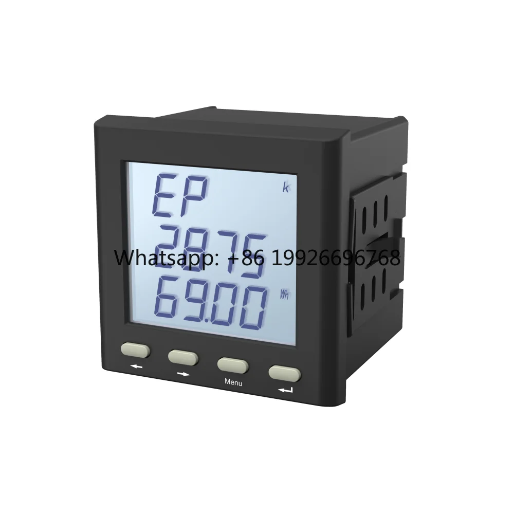 Panel Mount 3 Phase Multi Functional Current Volt Harmonics LCD Digital Energy Meter Voltmeter