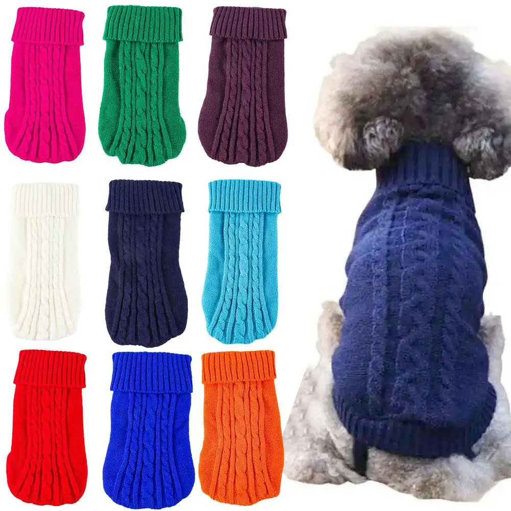 Turtleneck Knitted Dog Sweaters Winter Clothes For Small Dogs Puppy Cat Sweater Suitable For Teddy Dogs Comfortable Fit J5R5