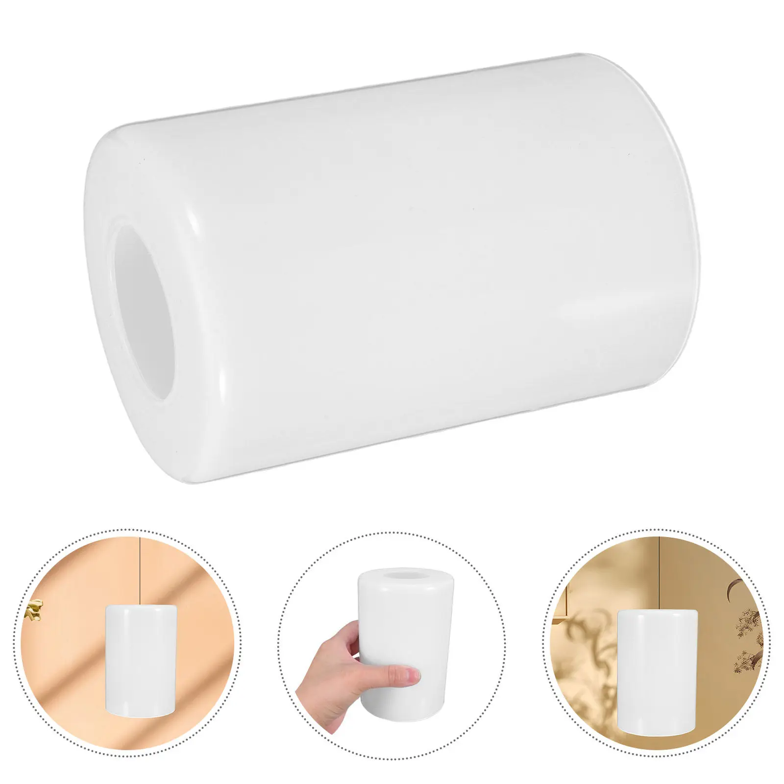 

Стеклянный цилиндрический плафон белого цвета, универсальный дизайн для настольных ламп E27, настенных светильников, подвесных светильников, замена лампы.