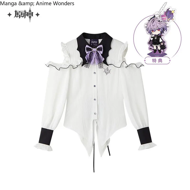 

Official Genshin Impact Durin Cosplay Theme Impression Series Long Sleeve Off Shoulder Shirt Tops Anime