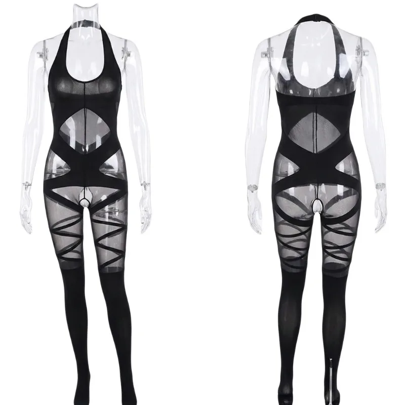 

Female Erotic Sexy Tights Fishnet Stockings Hollow See-Through Mesh Pantyhose Body Stockings Open Crotch Women's Underwear