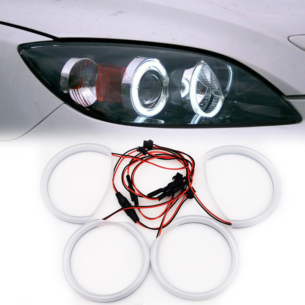 

4x Car Styling Daytime Running LED Angel Eye Halo Ring Kits Headlight Canbus For Mazda 3 6 Auto Accessories