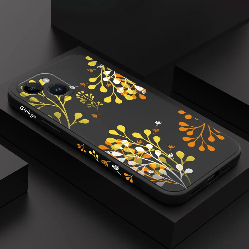 Funda de teléfono Ginkgo Leaf para iPhone, 15, 14, 13, 12, 11, X, XR, XS, SE2, SE2020, 8, 7, 6, 6S Plus, Pro Max, Mini funda de silicona