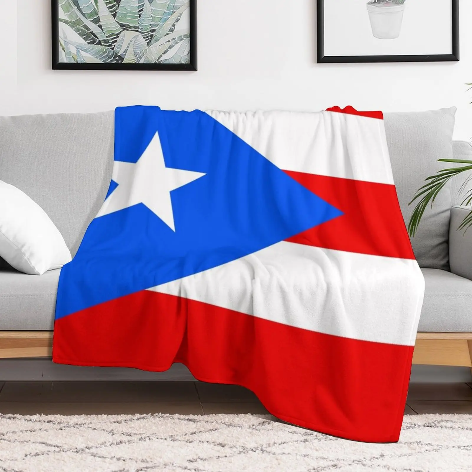 Flag of Puerto Rico Throw Blanket Thin Soft Blanket for Summer Night Sleeping