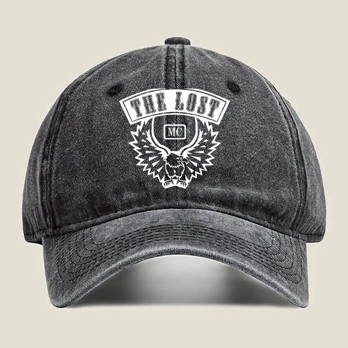 

Мытая бейсболка «Lost MC Biker, Gang Design»
