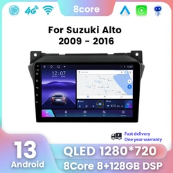 2 Din Android 13 For Suzuki Alto 2009 2010 2011 2012 2013 2014 2015 2016 QLED Touch Screen Head Unit CarPlay Car Radio Stereo