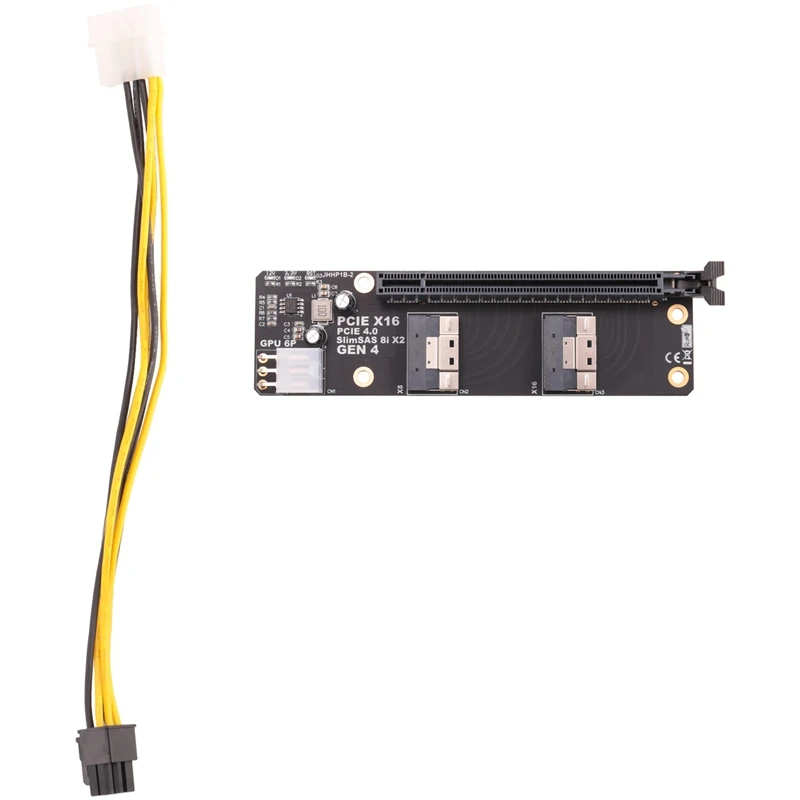 

Gen4 2 Ports Slimsas 8I X2 To PCIE 4.0 X16 Slot Adapter Board Replacement For Network Card Graphics Video Card Capture Card