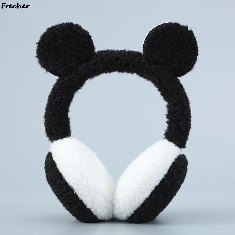 Winter Cute Bear Earmuff Spring Ear Protection Plush Headband Women Men Harajuku Ears Warmer Fashion Solid Color Earflap Outdoor