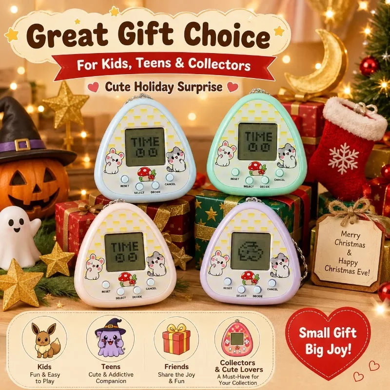 Handheld Mini Electronic Pet Simulator Device Novel Virtual Pet Raising Machine Gacha Toy Hanging Accessory