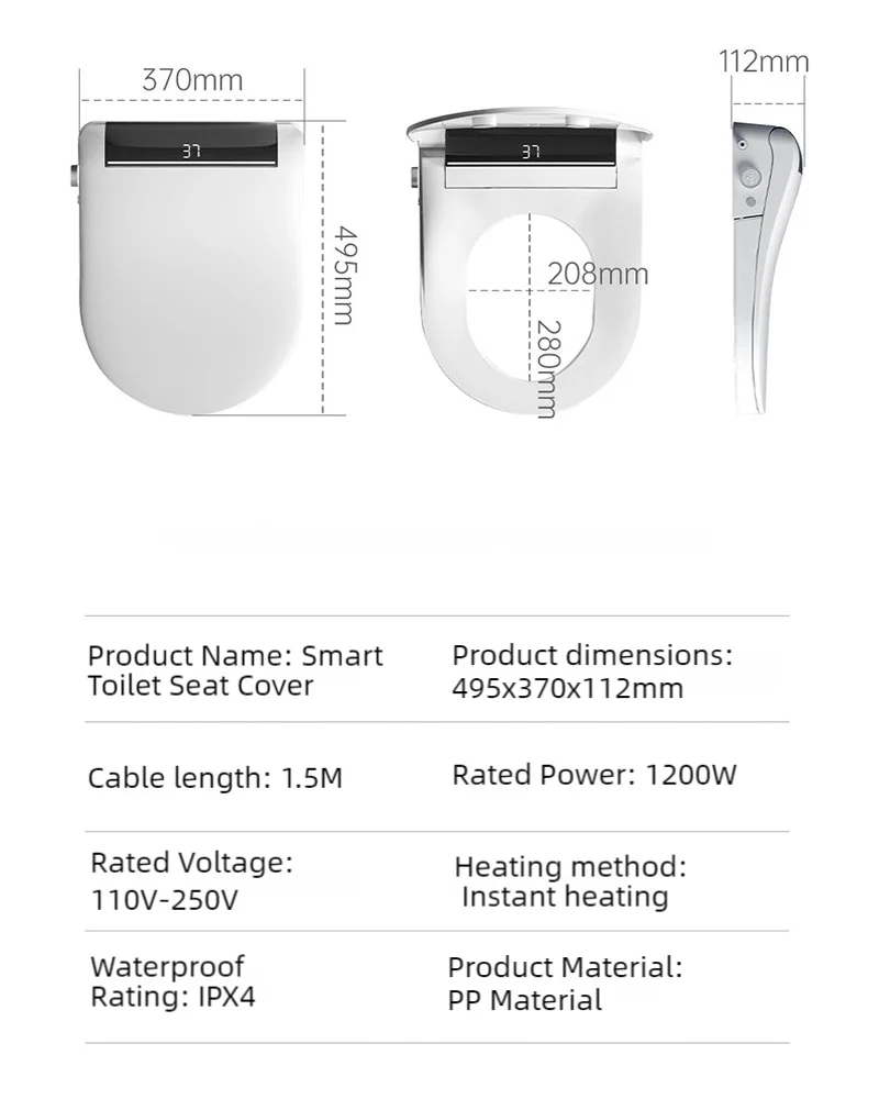 مقعد مرحاض بيديت فليب تلقائي، مرحاض ذكي، بيديت تحكم رقمي ياباني غطاء مرحاض رقمي للمراحيض من سانيترو إليكتريكو #6