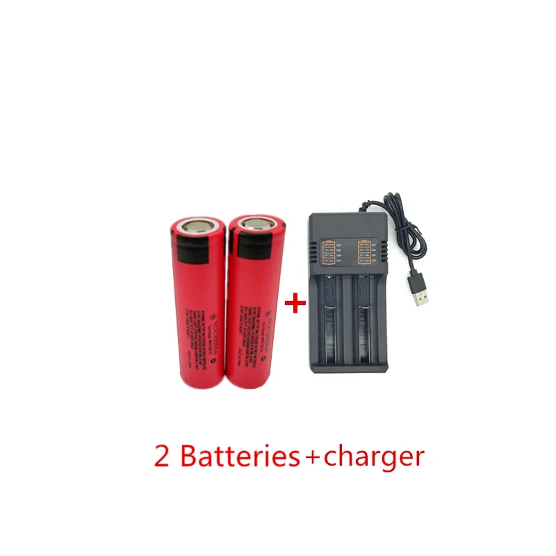 100% Safe and Durable, Real Capacity 3.7V 18650 3500 mAh Llithium-Ion NCR18650GA Rechargeable Multifunctional Battery+Charger