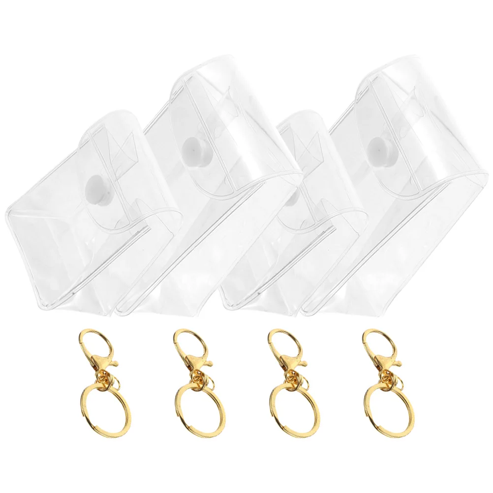 

4Pcs Clear Hanging Display Bag Transparent Organizer Keychain Holder for Small Models Lipstick Lip Balm Clear Lip Balm Organizer