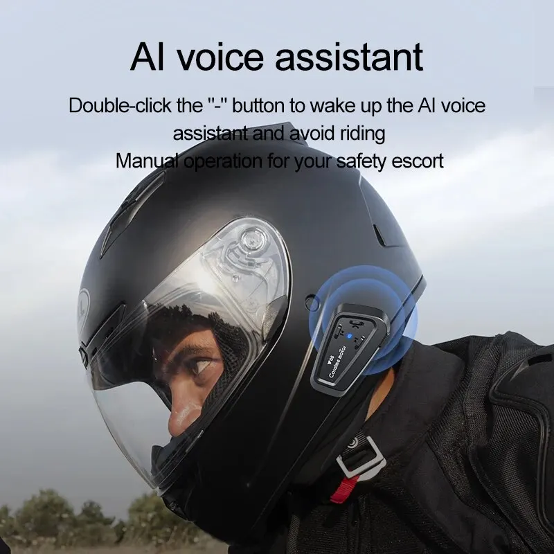 Y06 Motorcycle Helmet Bluetooth Headset IPX6 Waterproof Noise Reduction Small and Exquisite Integrating All Major Functions