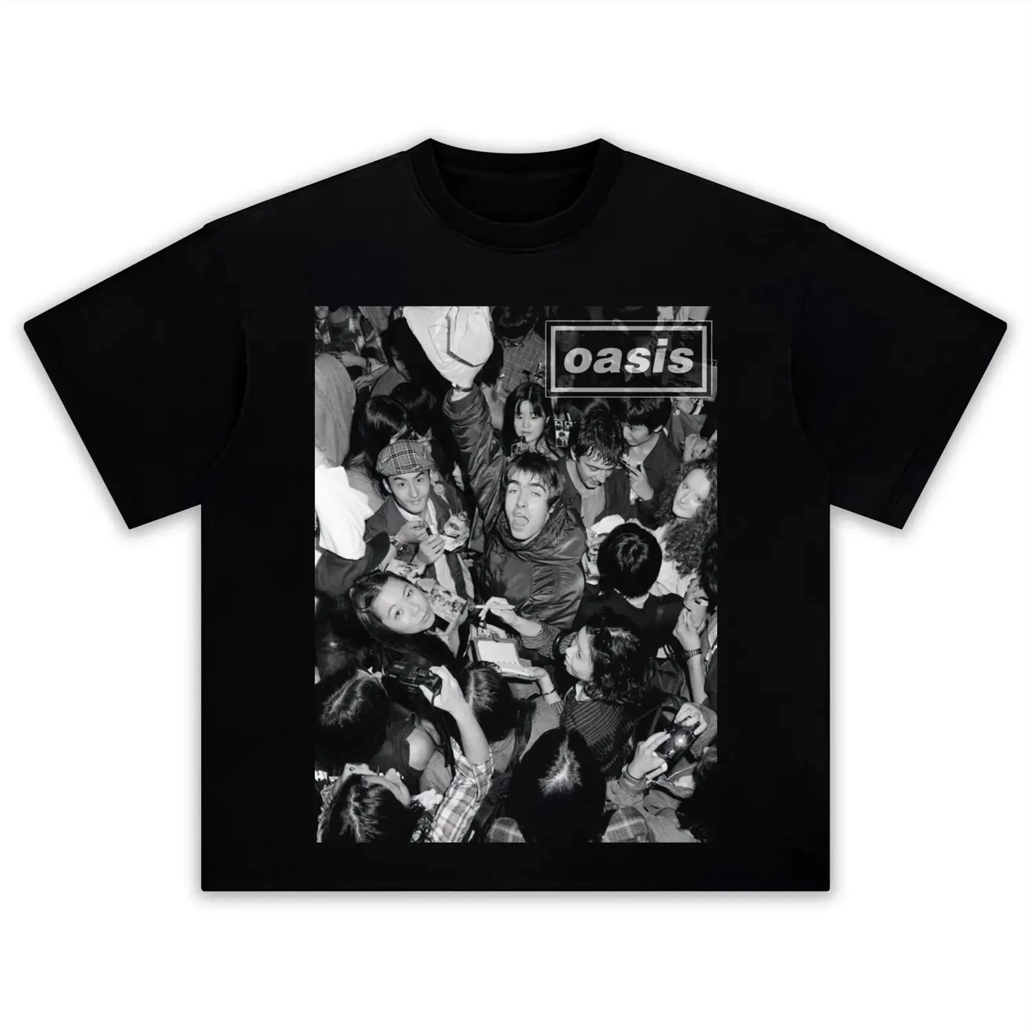 Oasis album tour unisex cotton shirt Y2k 2026 summer O-Neck Short Sleeve hip hop oversized Men's Tshirt Liam Gallagher fan gifts