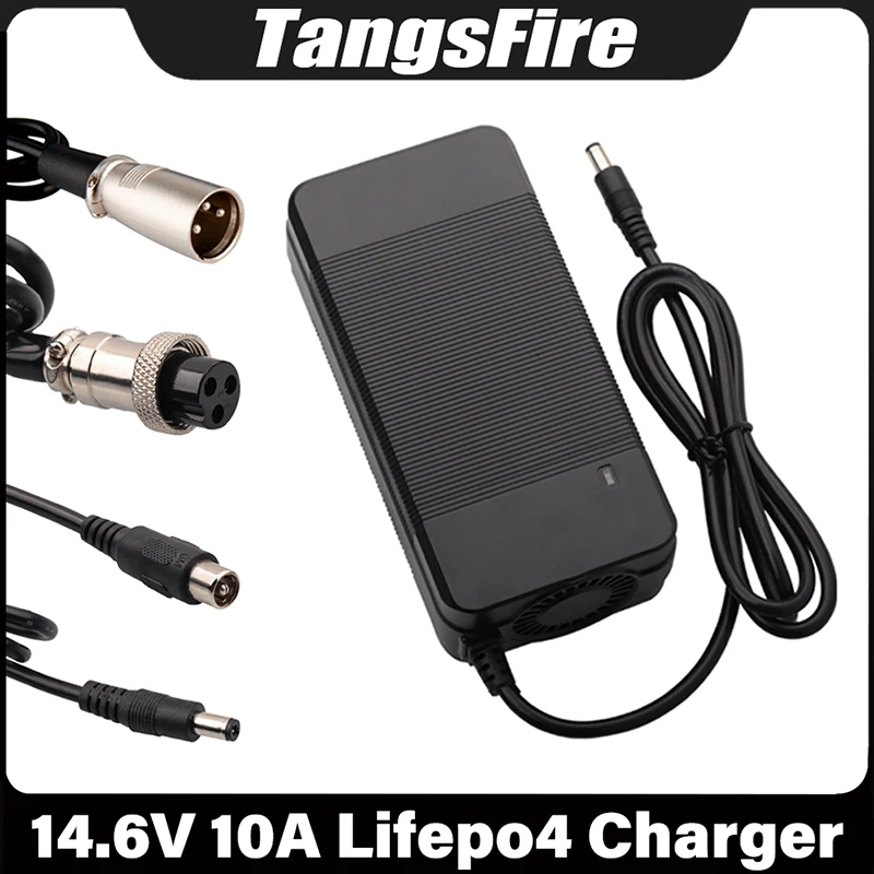 12.6V LiFePO4 Battery Charger Output 14.6V 10A Lifepo4 Iron Phosphate Battery Whit Charger DC/GX16/XLR/RCA/GX12/XT60 Connector