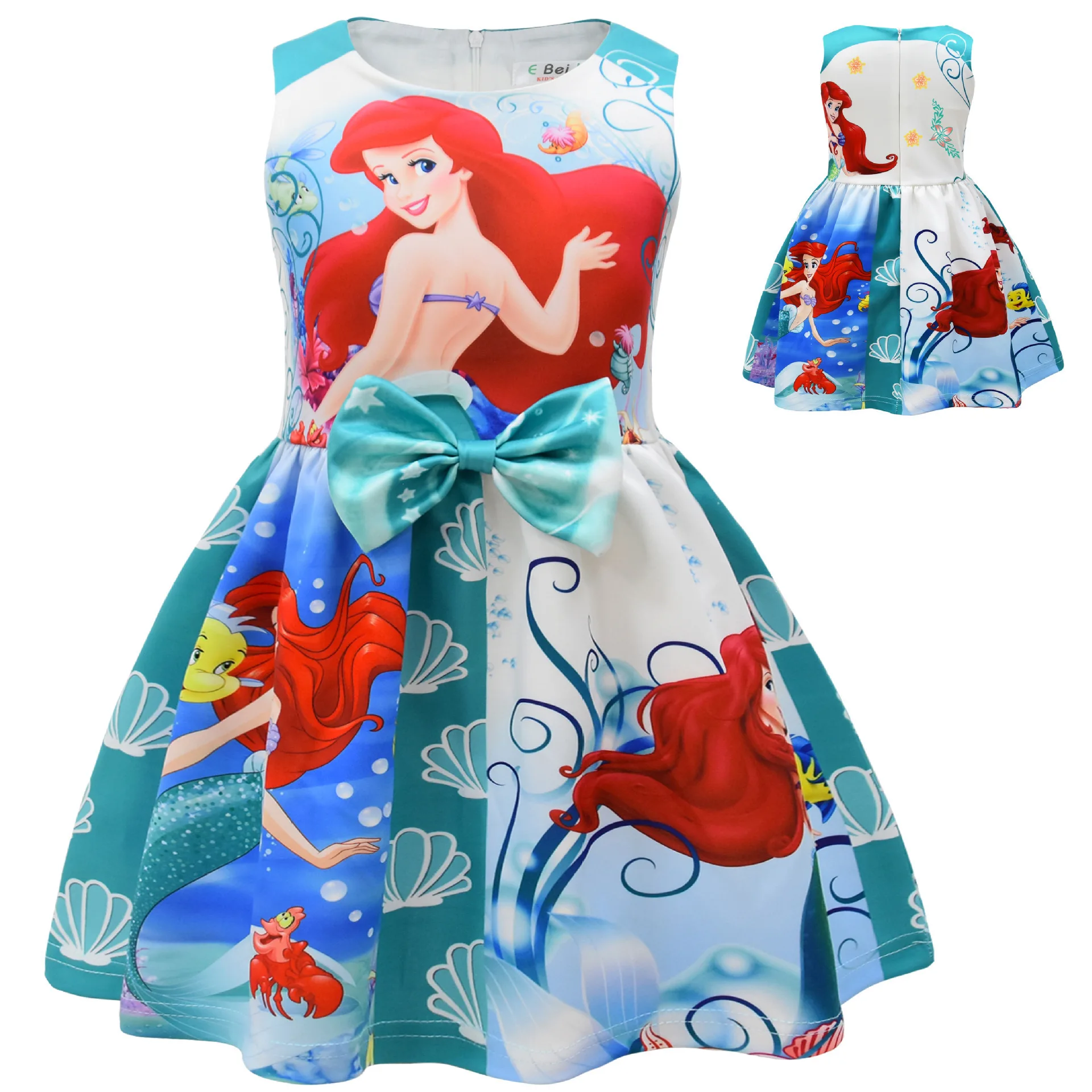 2024 Disney Princess Children\'s Skirt Mermaid Snow White Cinderella Girl  Dress Skirt  Girl Dress Birthday Gift for Kids