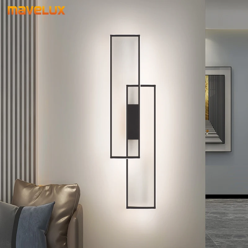 

Modern Rectangular Wall Lamp Living Room Background Bedside LED Geometric Wall Lights Creative Study Hallway Lighting Fixture