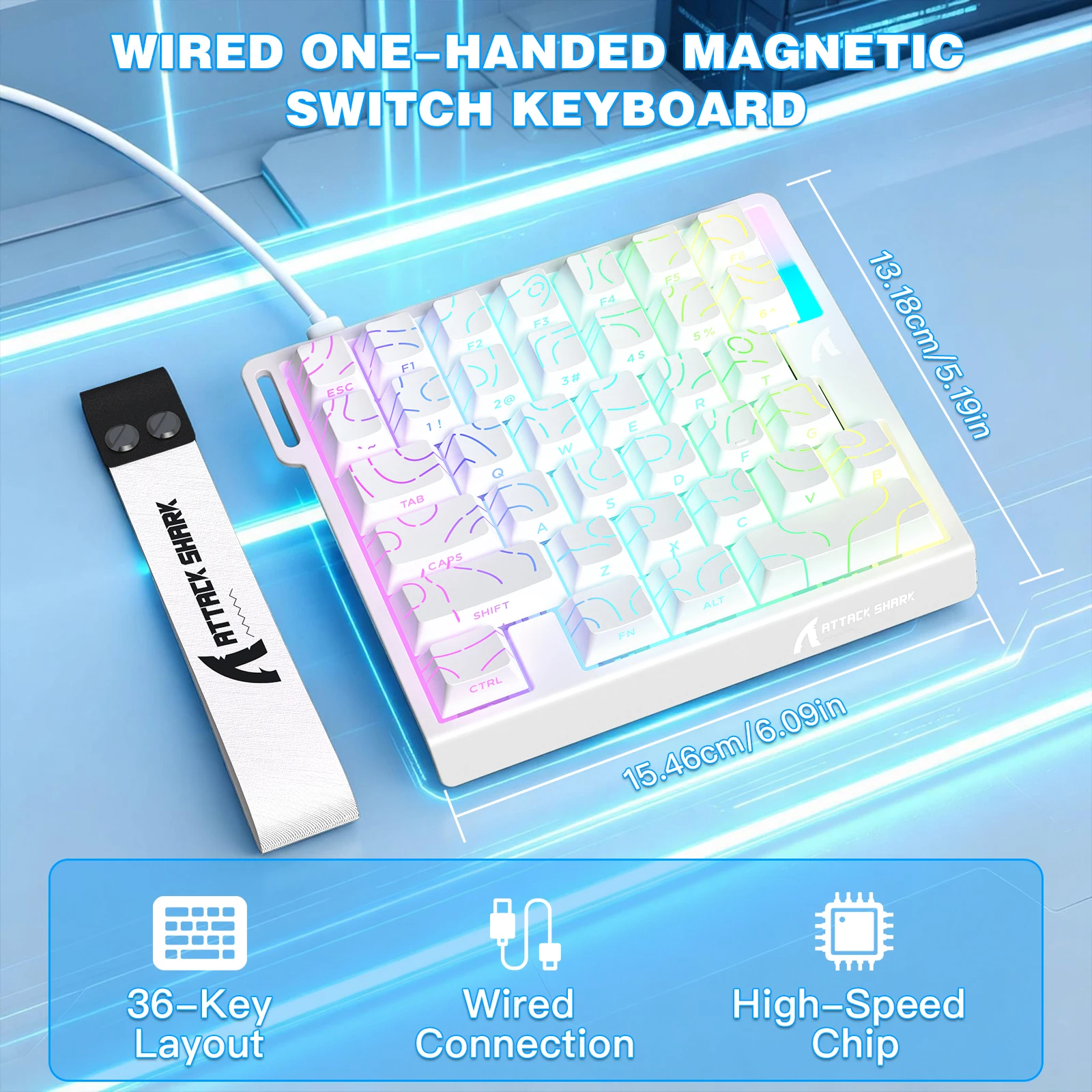 ATTACK SHARK M36HE：片手で操作可能なホール - Gaming Keyboard Hall Effect Switches のレビューと価格