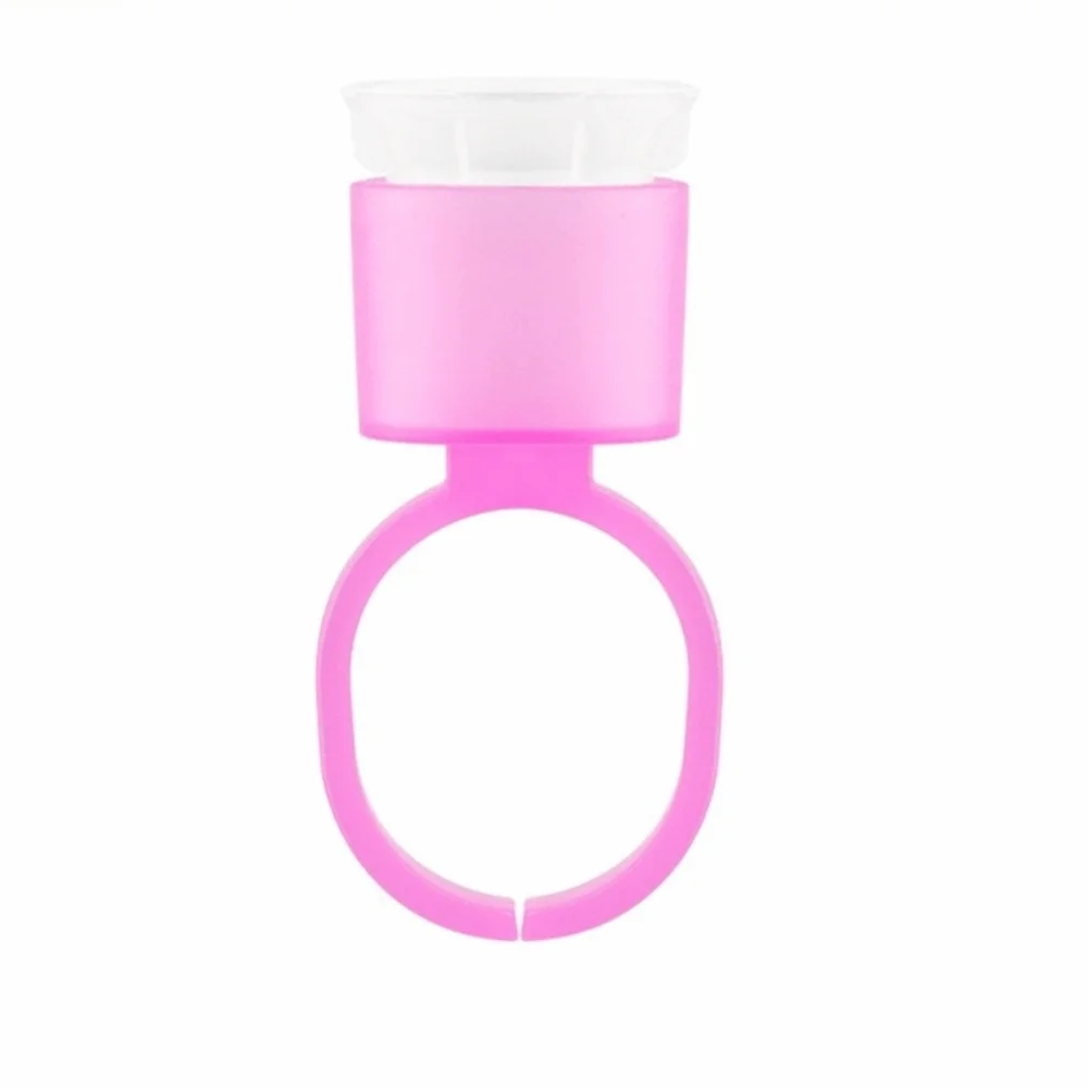 With Sponge Disposable Ring Cup Black/Pink No Divider Microblading Pigment Holder Individually Package Medium Holder