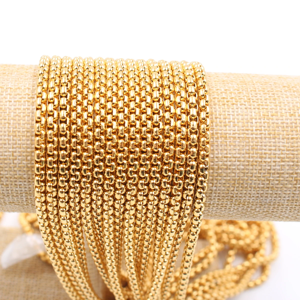 5meter Lot 3mm Square Box Rolo Chain Stainless Steel Jewelry Findings Chains Marking DIY Necklace In Bulk