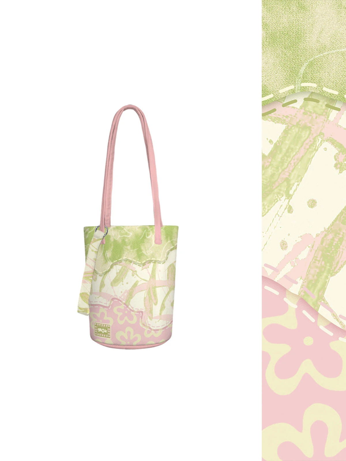 

Gradient Pink Green Spring/Summer Canvas Bag Fashionable Women's Handbag 2026 New Crossbody Bag Work Commuter Shoulder Bag
