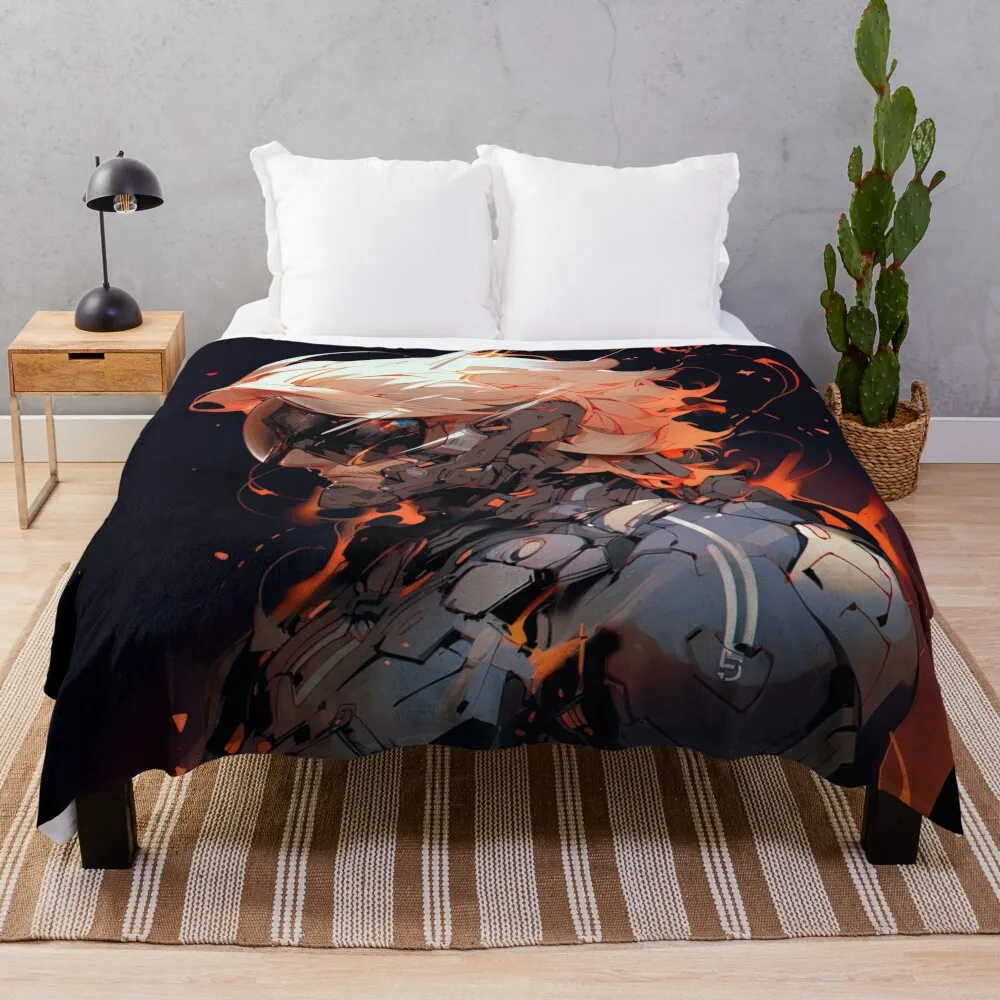 

Raiden mgs Throw Blanket Multi-Purpose Bed Beach heavy to sleep Blankets