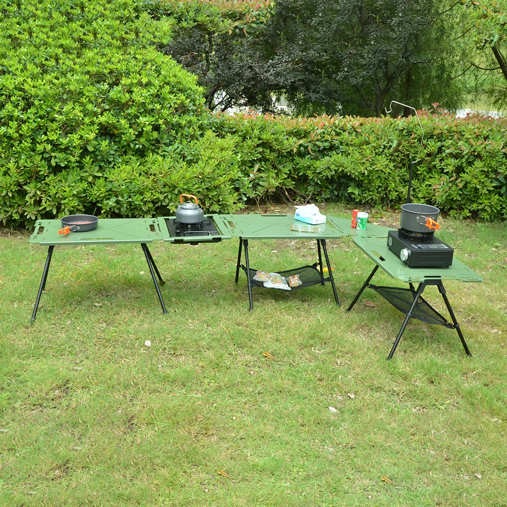 Camping IGT   Tactical Table Set 2.5mm Aluminum Alloy Folding Table With Carrying Bag Lightweight Outdoor Desk Table For Picnic