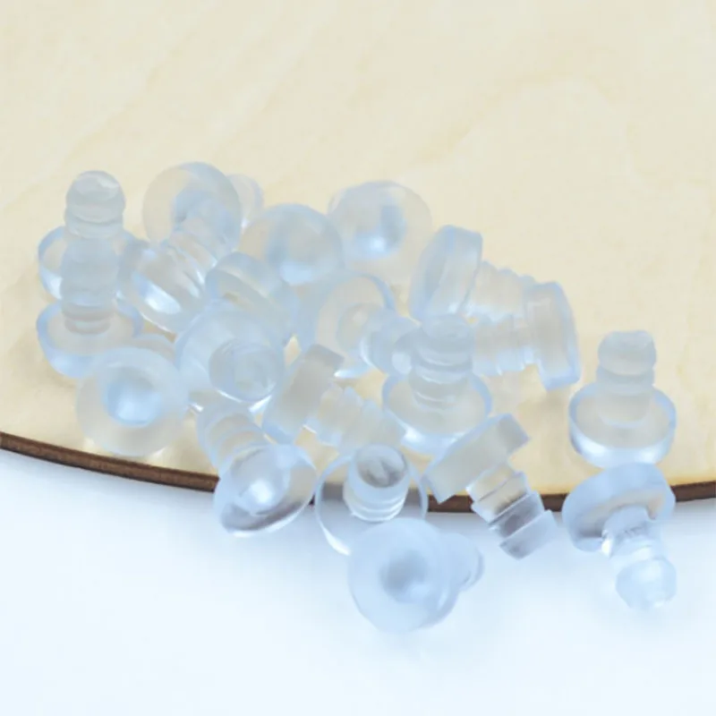 1bag! Soft Transparent Rubber Stem Bumpers Screws Hole Plugs Cabinet Wardrobes Dust Plugs Chair Silencers Prevent Friction Parts