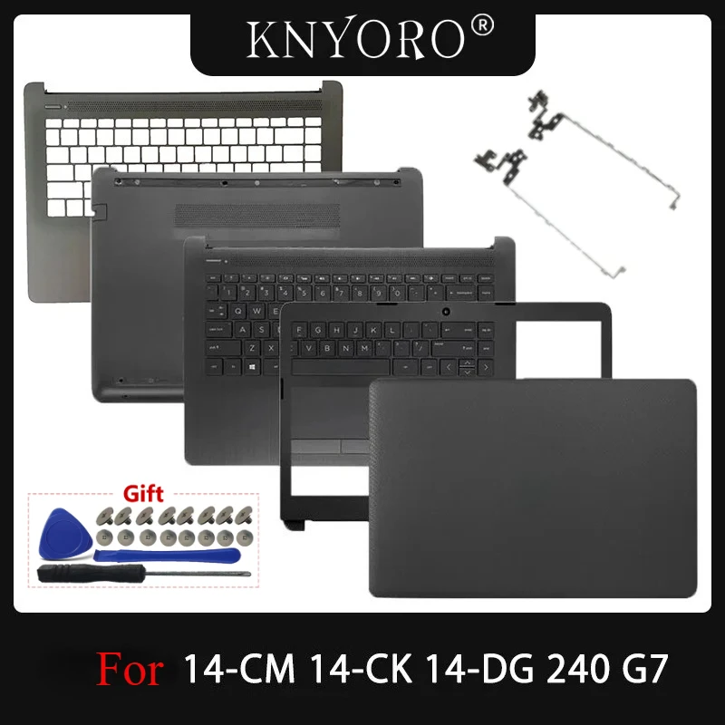 

New For HP 14-CM 14-CK 14-DG 240 G7 245 246 G7 Laptop LCD Back Cover Front Bezel Hinges Palmrest Bottom Case Black L44056-001