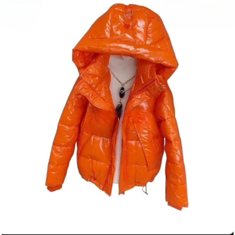 Glossy Leave-in Down Cotton Clothes Women's Winter New Korean Version Hooded Loose Short Fashion Versatile Cotton-padded Clothes