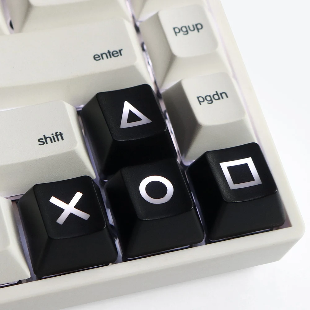 

【CHRISTMAS】Ключи Cap Up Down, Механическая клавиатура Pbt Keycap Ps4 Кнопка Wasd Dye Sub Tech R4 R3 R2 R1-Black