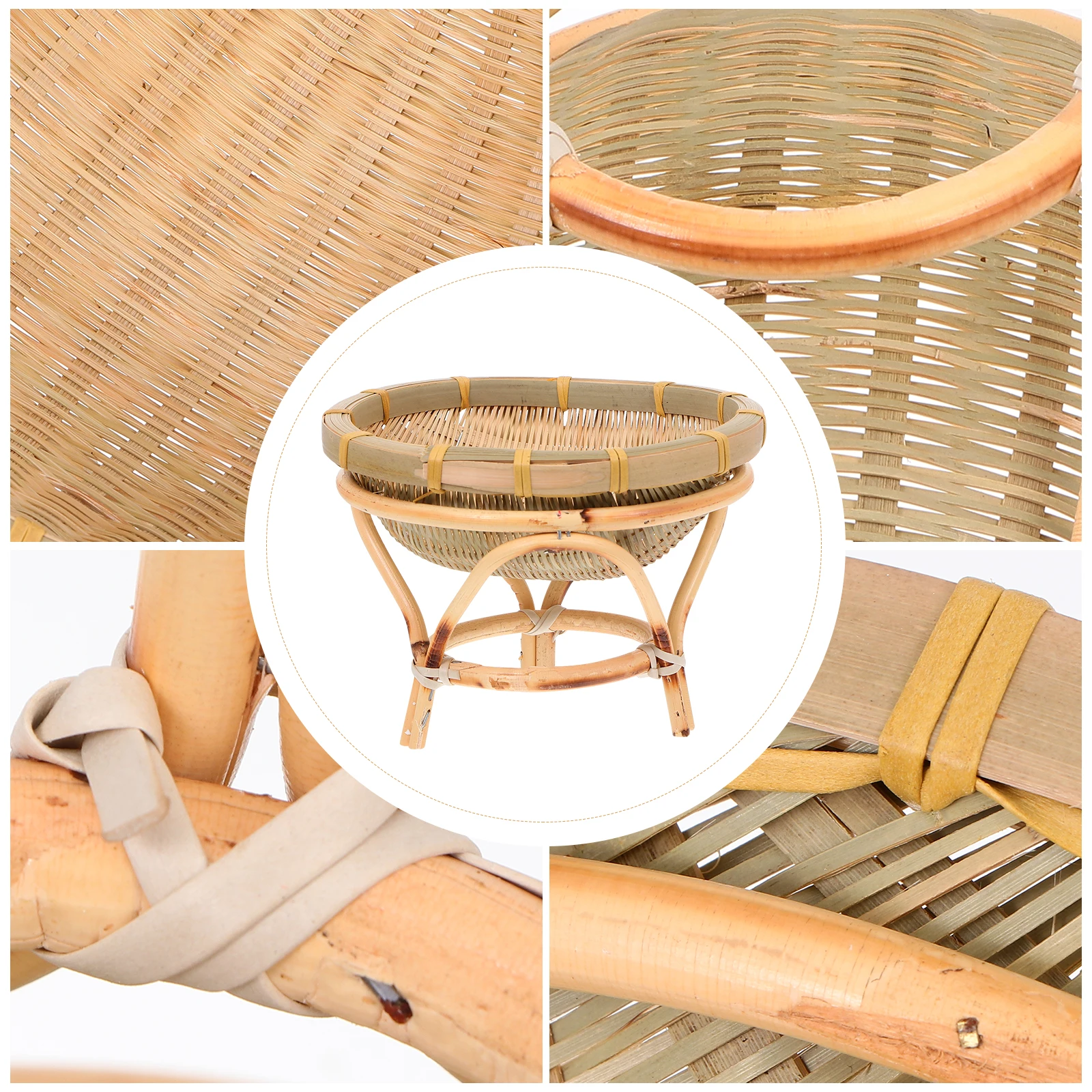 

Small Size Bamboo Fruit Baskets Handmade Kitchen Eco Friendly Dry Fruits Container Home Decor