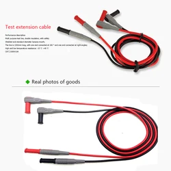 4mm 1000V 10A Banana Plug Test Line 100CM Straight/Right Angle to Straight Multimeter Silicone Wire Cable