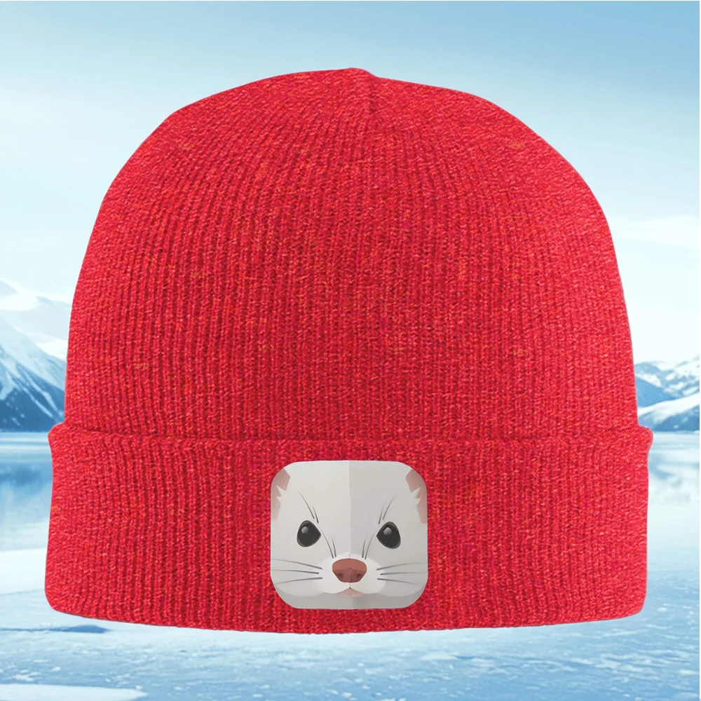 Cara de Gato Blanco exadala ojos Nariz Herren Damen Unisex Shirt de Punto Gorro Jersey gorra invierno térmico Hieido Nav