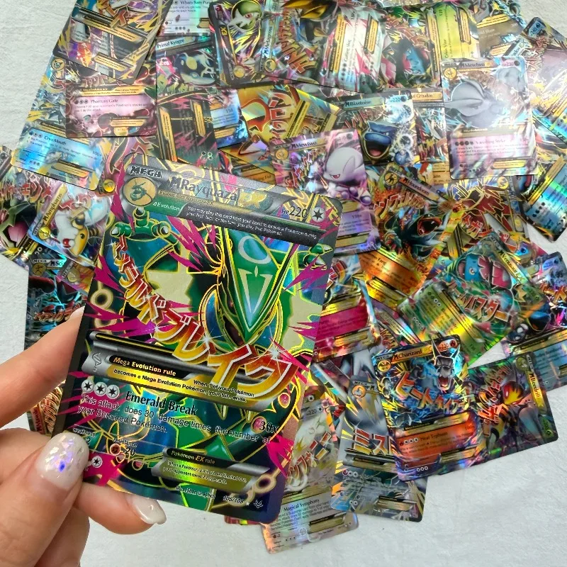 60pcs Mega Pokemon EX Trading Card Collection Flash Mega Evolution Pocket Monster TCG Anime Battle Game Collectible Toy Gift view 4