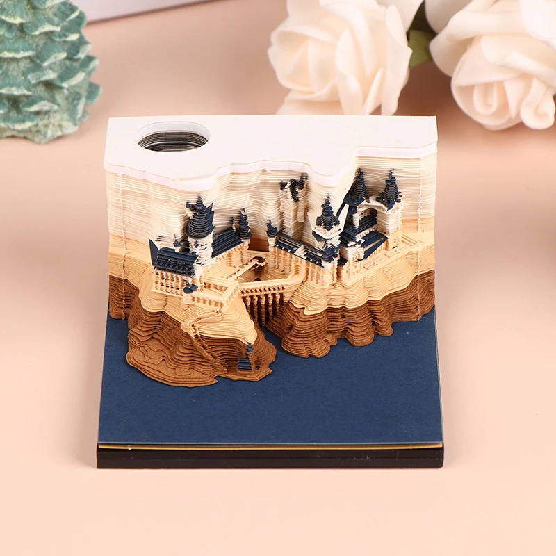 Magic Castle 3D Notepad 2025 Calendar Memo Pad Block Notes Creative Design Note Paper Stationery Accessories Novelty Gift