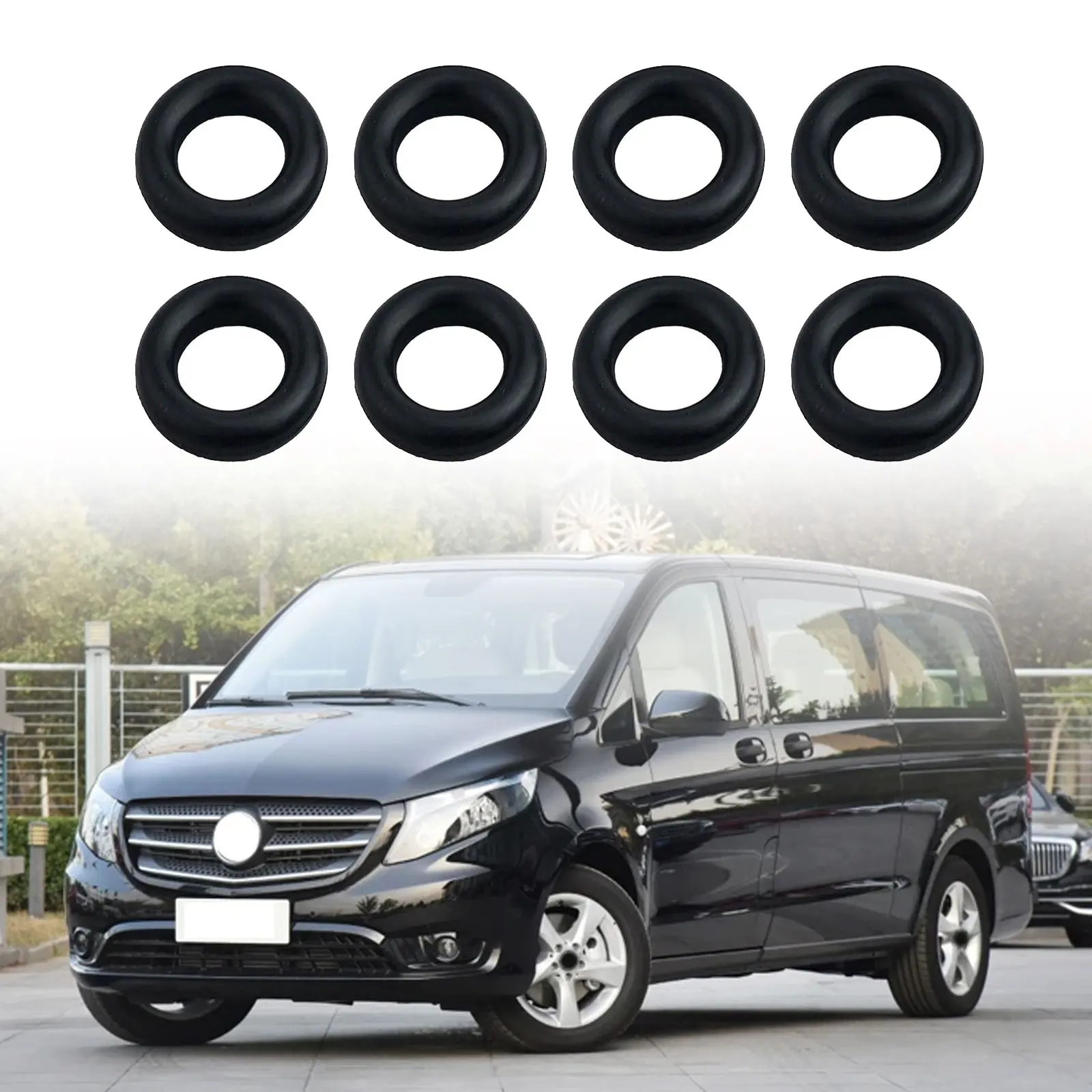 8PCS ABS Middle Door Noise Elimination Rubber For Mercedes For VITO W447 W448 Noise Elimination Rubber Ring Car Accessories